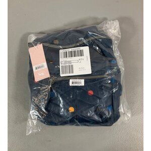 Lug Alpine Quilted Crossbody Bag, Navy with Multicolored Dots, Zipper Closure, M